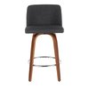 Lumisource Toriano Counter Stool in Walnut and Charcoal Fabric, PK 2 B26-TRNO2R WLCHAR2